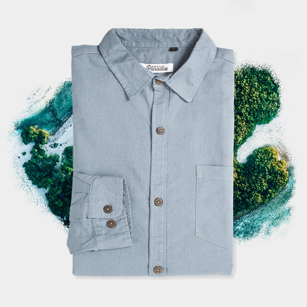 Teal Linen Long Sleeve Shirt