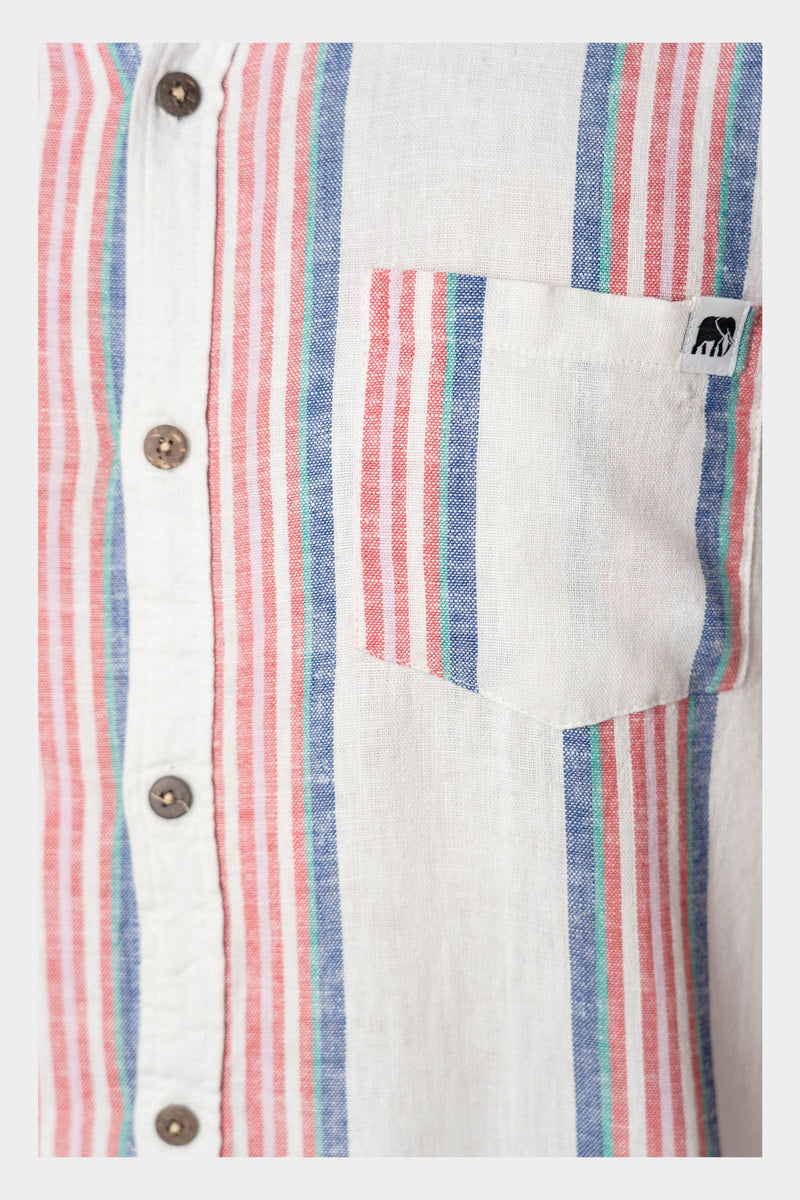 Stripes Linen Short Sleeve Shirt