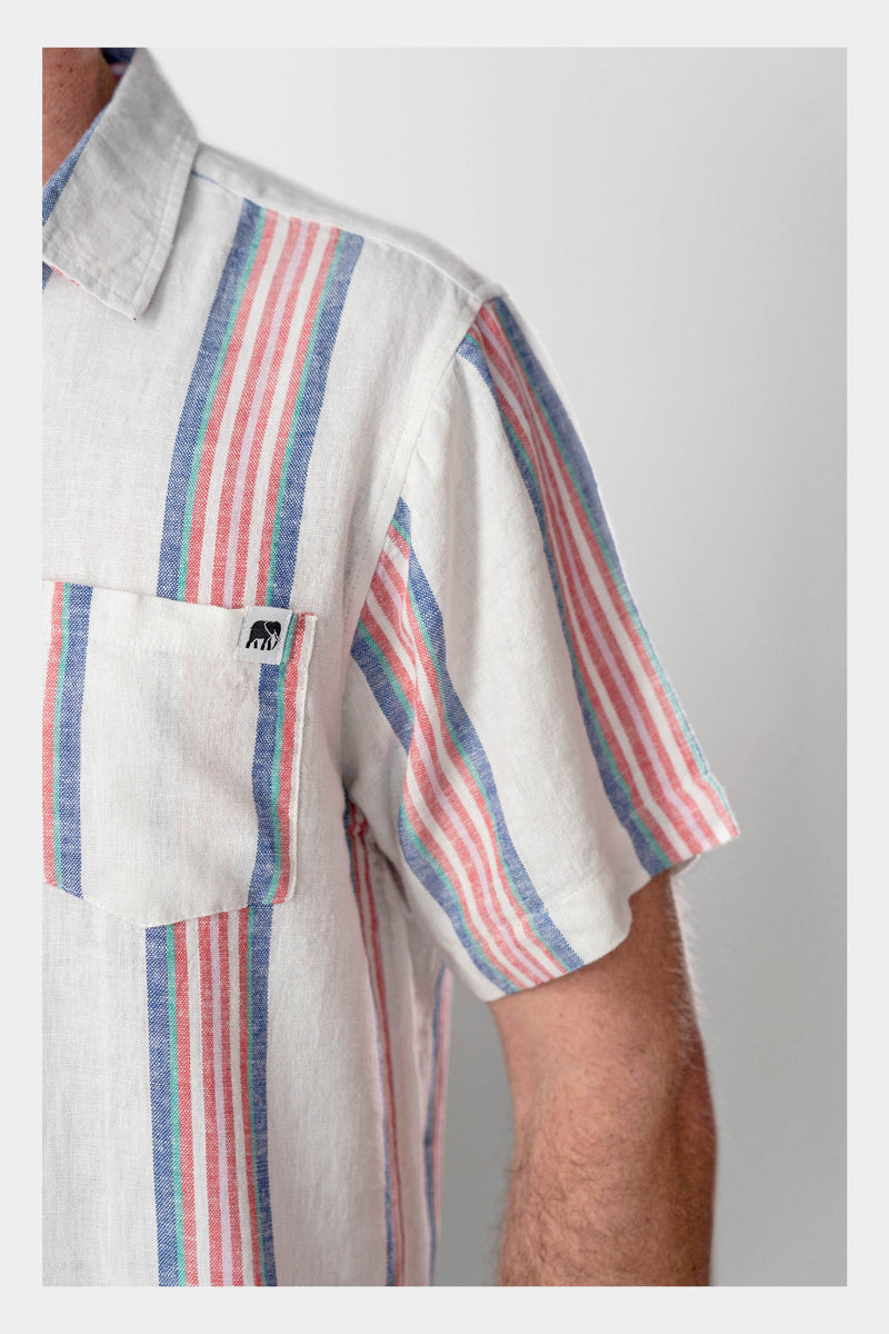 Stripes Linen Short Sleeve Shirt