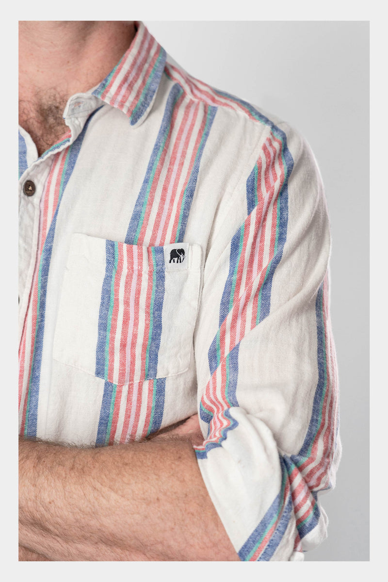 Stripes Linen Long Sleeve Shirt