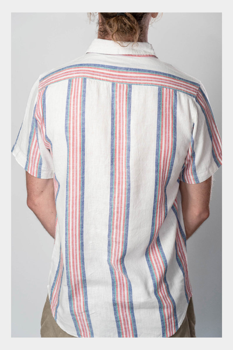 Stripes Linen Short Sleeve Shirt