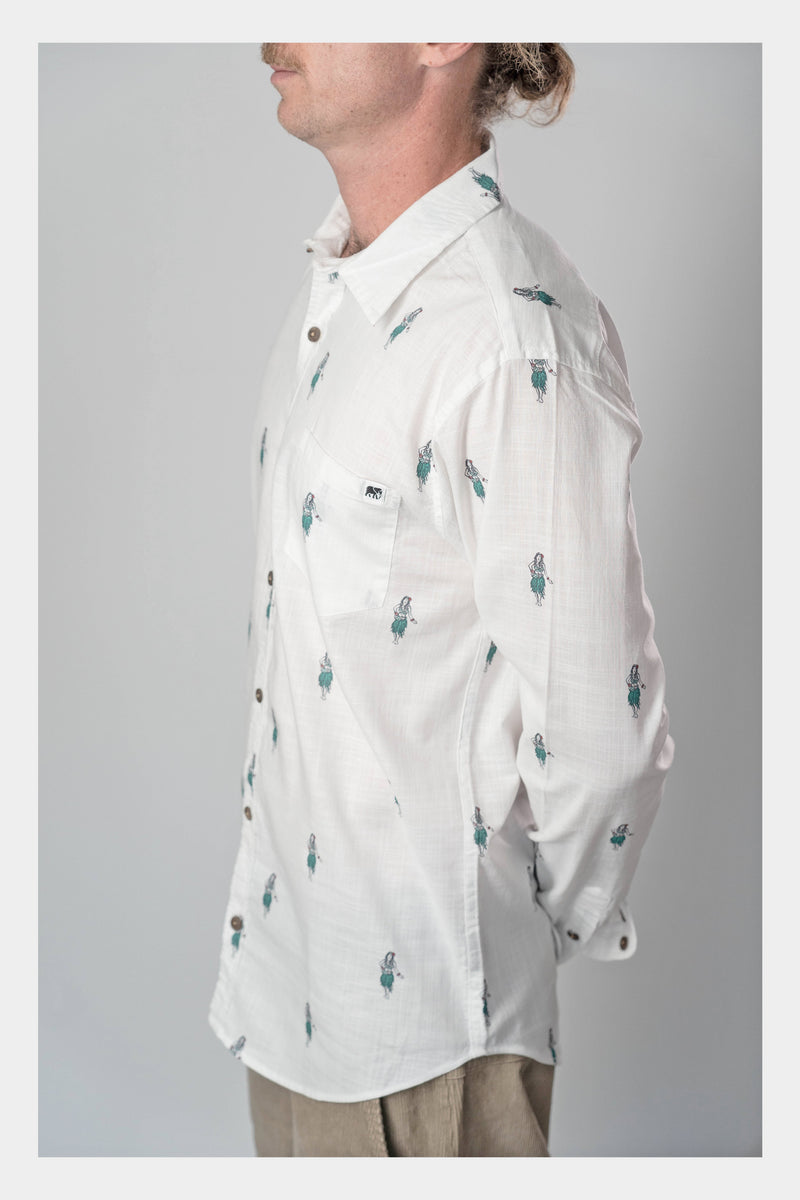 Linen Aloha Long Sleeve Shirt