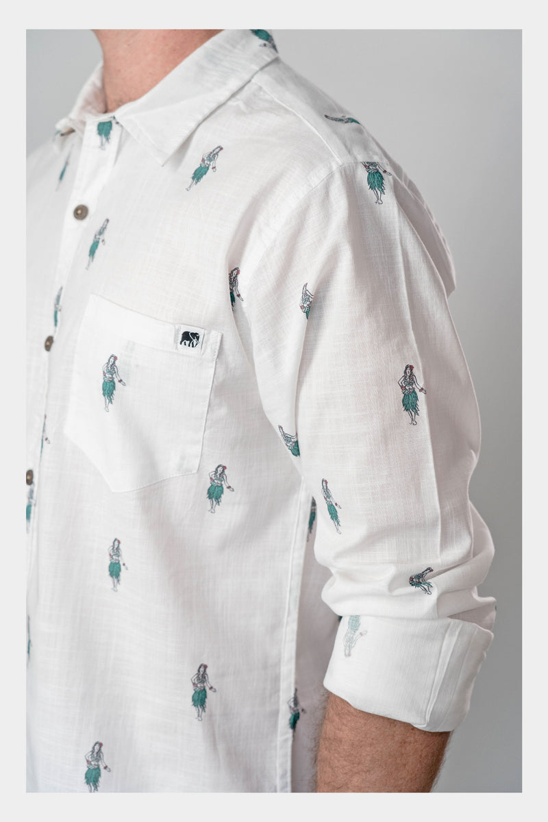 Linen Aloha Long Sleeve Shirt