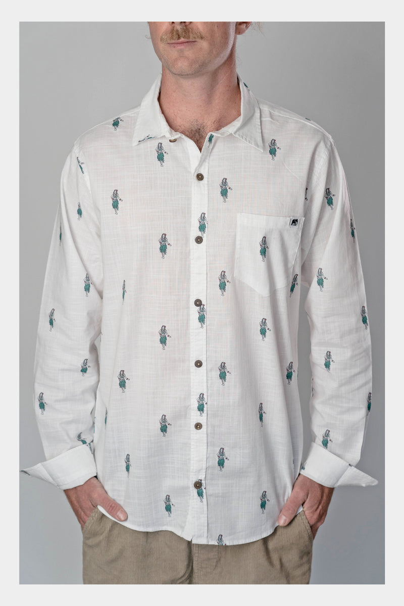 Linen Aloha Long Sleeve Shirt