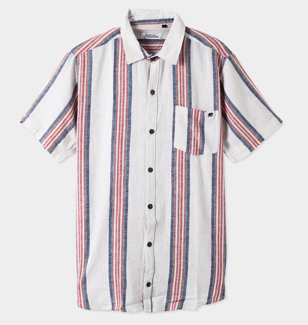 Stripes Linen Short Sleeve Shirt