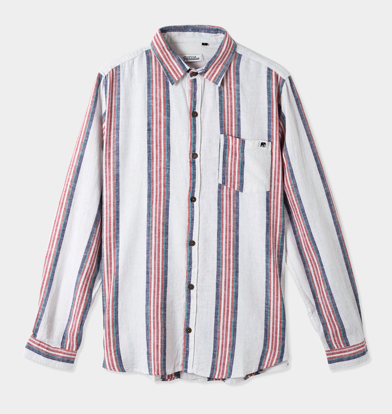 Stripes Linen Long Sleeve Shirt