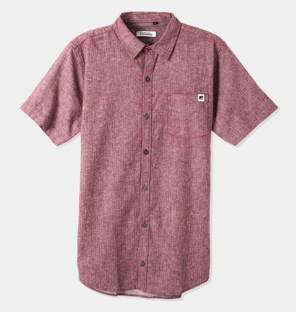 Crimson Linen Short Sleeve Shirt