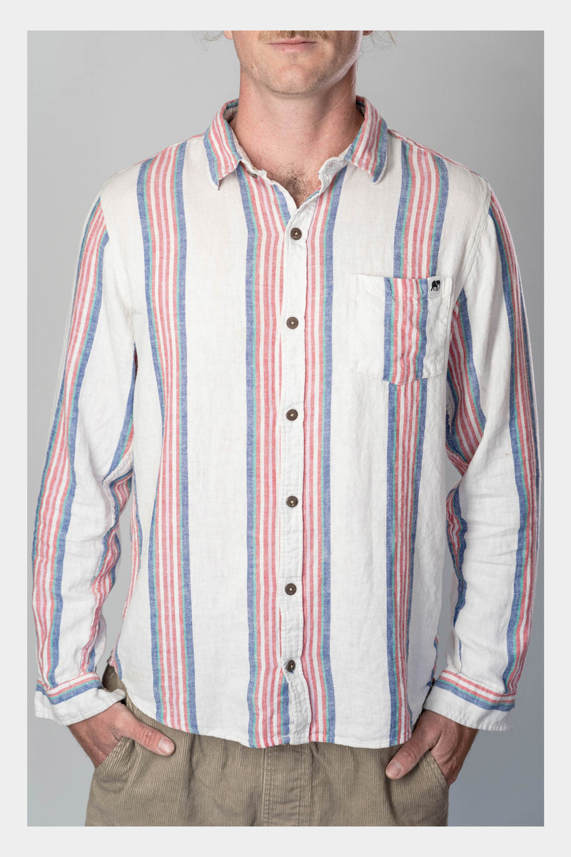 Stripes Linen Long Sleeve Shirt