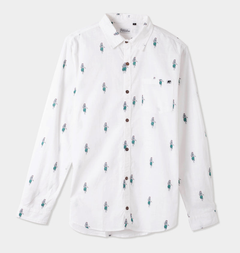 Linen Aloha Long Sleeve Shirt