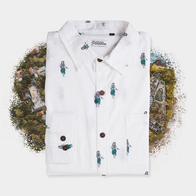 Linen Aloha Long Sleeve Shirt