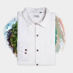 White Linen Long Sleeve Shirt