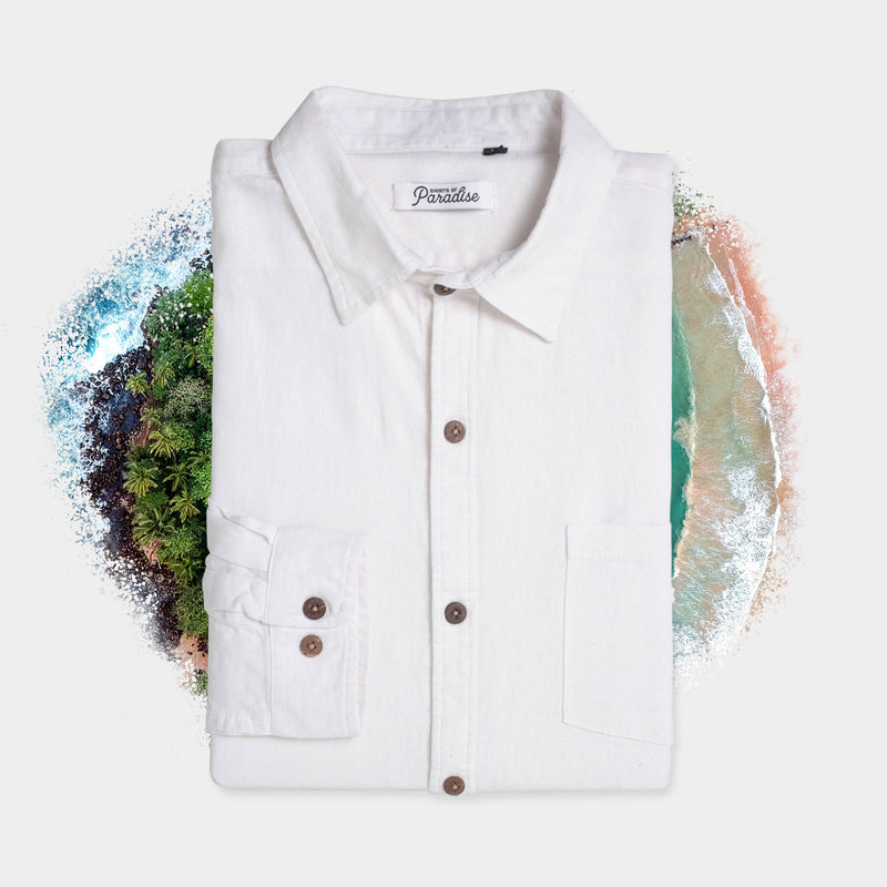 White Linen Long Sleeve Shirt