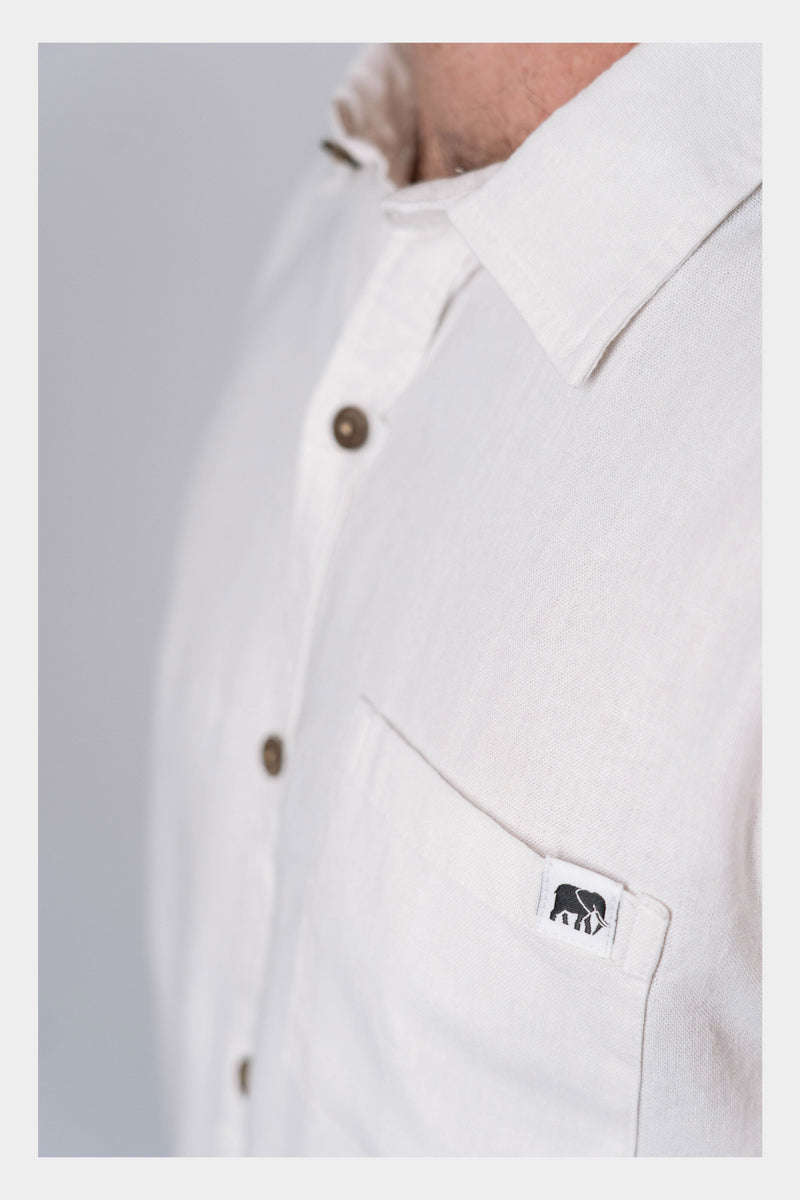 White Linen Long Sleeve Shirt