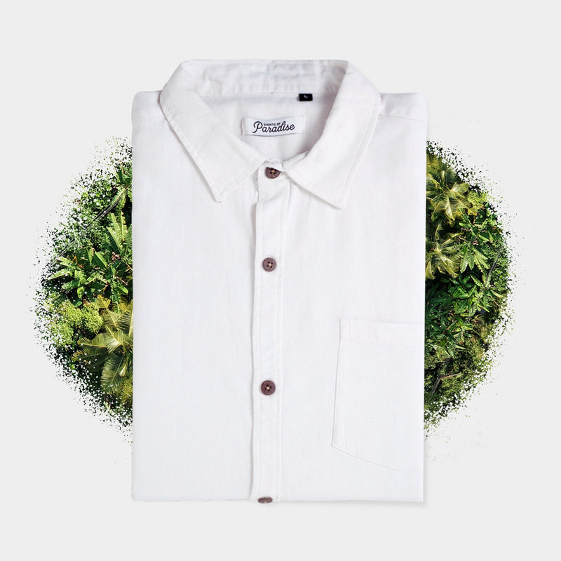 White Linen Short Sleeve Shirt